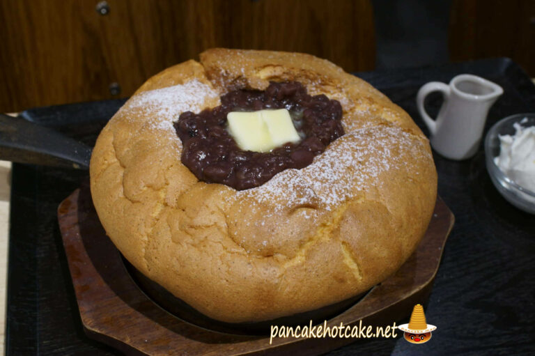 食べたもの：台湾カステラパンケーキ　あんバター　台湾カステラ 米米（ファンファン）梅田