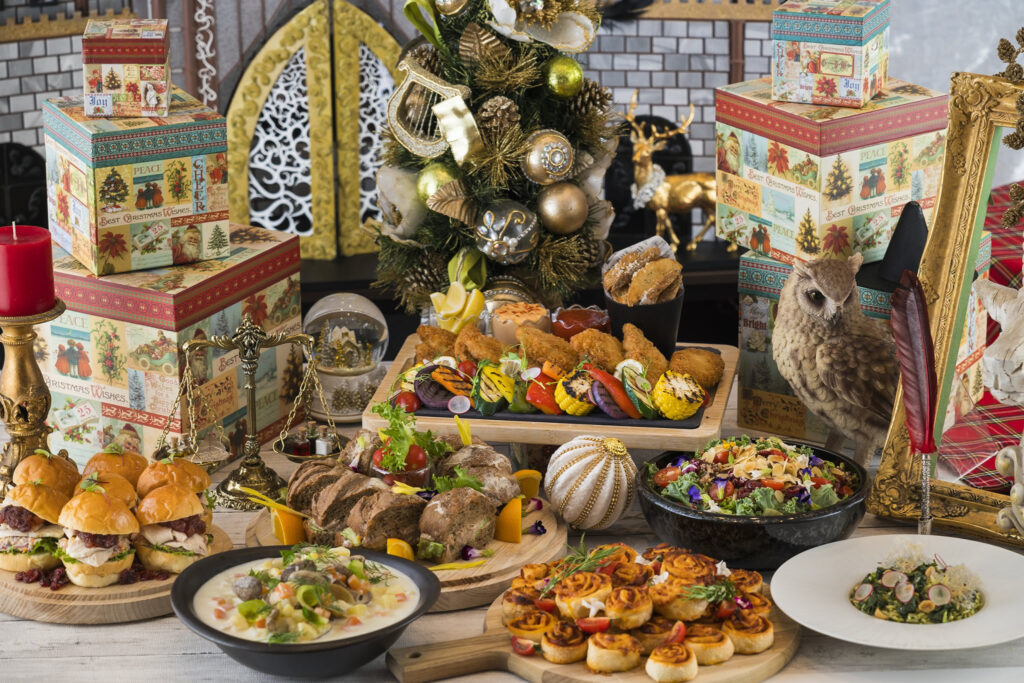 8種類のお食事【ヒルトン広島】スイーツビュッフェ『マジカルクリスマス@魔女と魔法使いの学校』開催 2023年11月3日（金・祝）～12月24日（日）の土・日・祝日と12月25日（月）